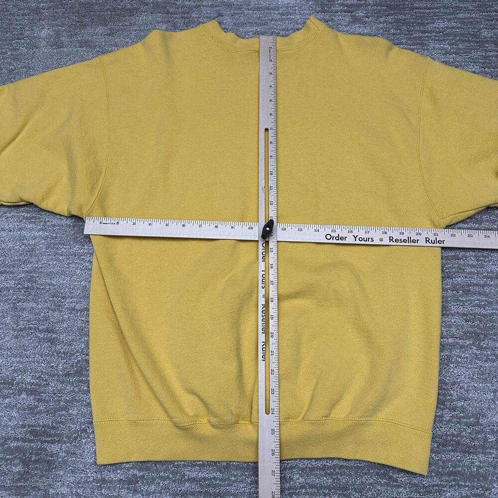 Vintage Nike Sweatshirt Mens Medium Yellow Crewneck Swoosh Embroidered 90s USA - Picture 9 of 11